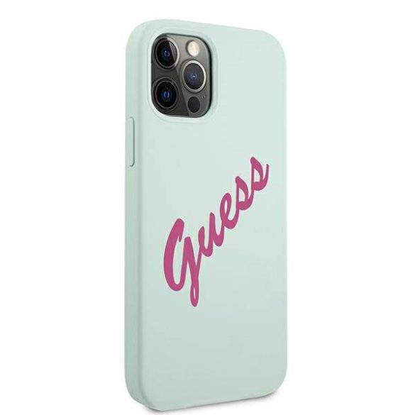 Guess GUHCP12LLSVSBF iPhone 12 Pro Max 6,7" kék fukszia szilikon keménytok