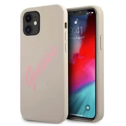   Guess GUHCP12SLSVSGP iPhone 12 mini 5,4" szürke / rózsaszín szilikon Vintage keménytok