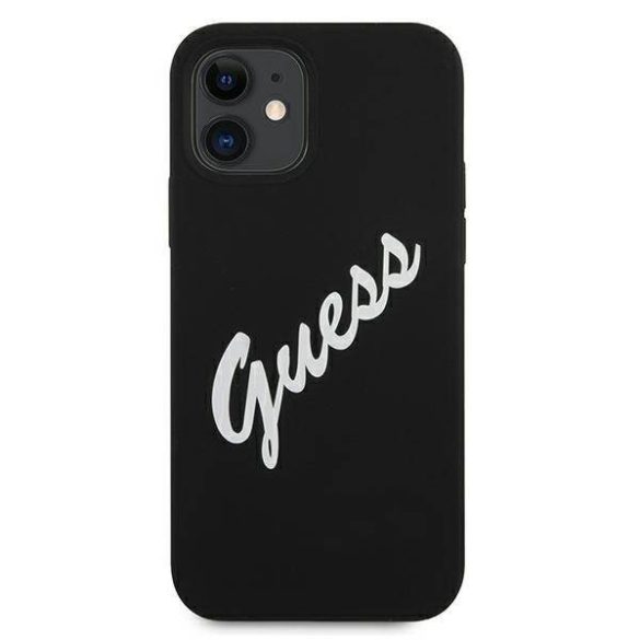 Guess GUHCP12SLSVSBW iPhone 12 mini 5,4" fekete/fehér szilikon Vintage keménytok