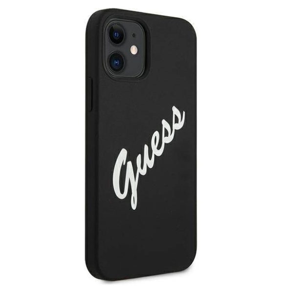 Guess GUHCP12SLSVSBW iPhone 12 mini 5,4" fekete/fehér szilikon Vintage keménytok