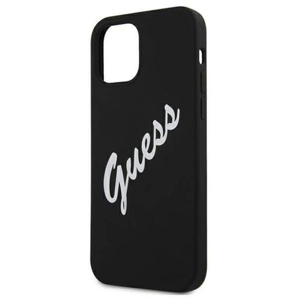 Guess GUHCP12SLSVSBW iPhone 12 mini 5,4" fekete/fehér szilikon Vintage keménytok