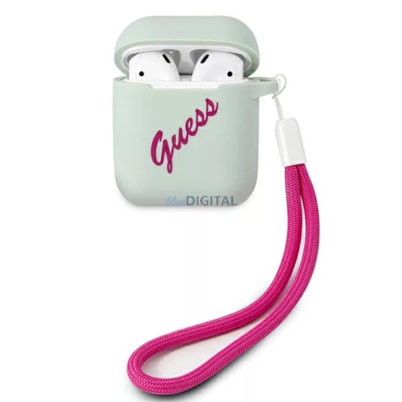 Guess GUACA2LSVSBF Silicone Vintage AirPods tok - kék-fukszia