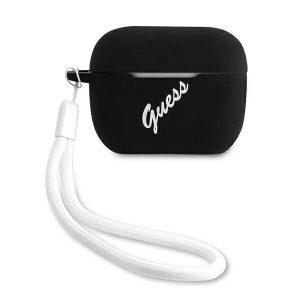 Guess GUACAPLSVSBW AirPods Pro fekete/fehér szilikon Vintage tok