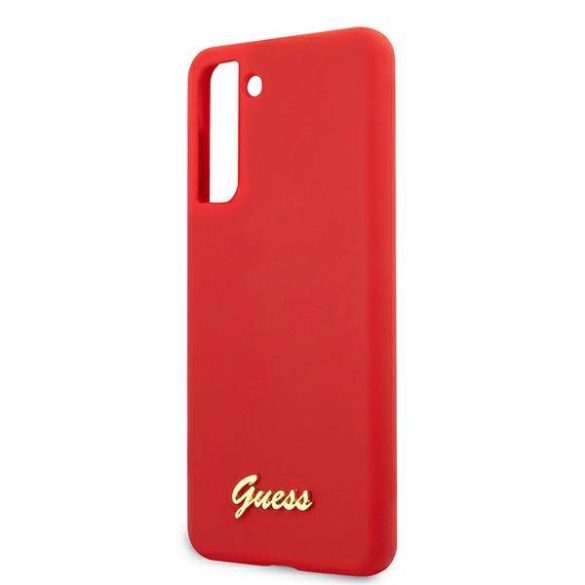 Guess GUHCS21MLSLMGRE S21+ G996 piros szilikon Script Metal Logo keménytok