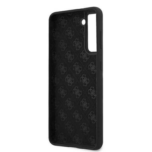 Guess GUHCS21SLSLMGBK S21 G991 fekete szilikon Script Metal Logo keménytok