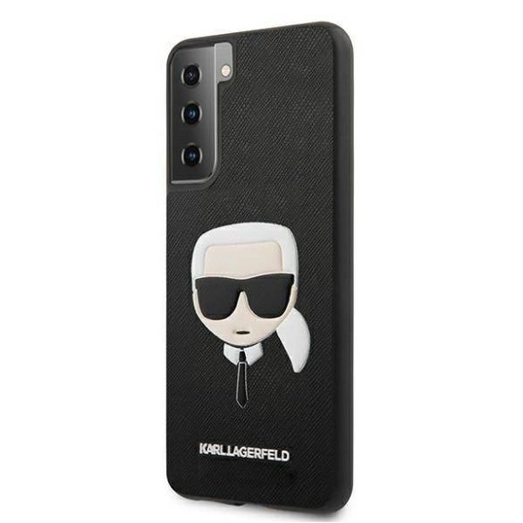 Karl Lagerfeld KLHCS21MSAKHBK S21+ G996 fekete keménytok Saffiano ikonikus Karl Lagerfeld fej