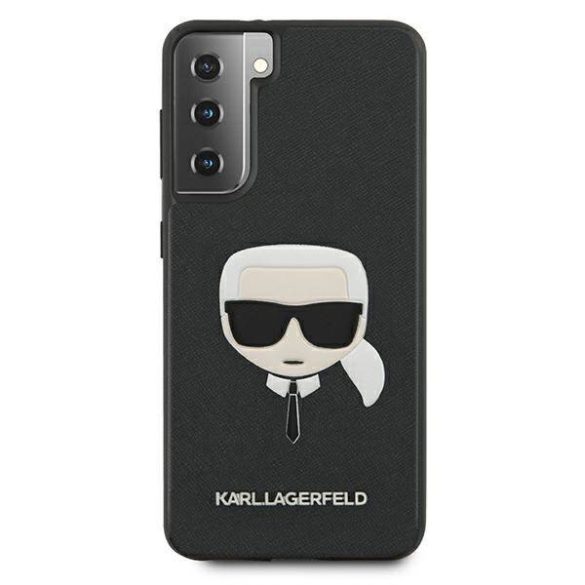 Karl Lagerfeld KLHCS21MSAKHBK S21+ G996 fekete keménytok Saffiano ikonikus Karl Lagerfeld fej