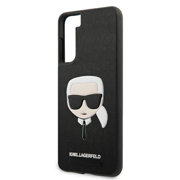 Karl Lagerfeld KLHCS21MSAKHBK S21+ G996 fekete keménytok Saffiano ikonikus Karl Lagerfeld fej