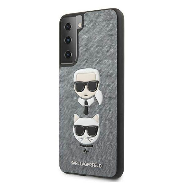 Karl Lagerfeld KLHCS21SSAKICKCSL S21 G991 ezüst keménytok Saffiano ikonikus Karl&Choupette fej