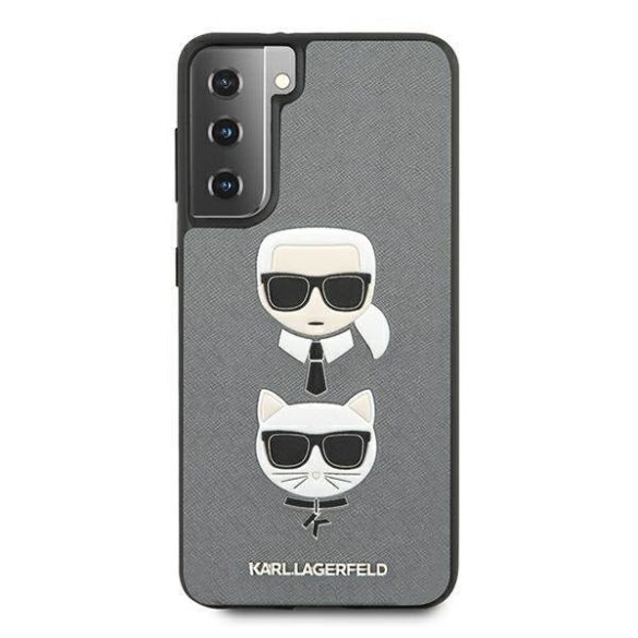 Karl Lagerfeld KLHCS21SSAKICKCSL S21 G991 ezüst keménytok Saffiano ikonikus Karl&Choupette fej