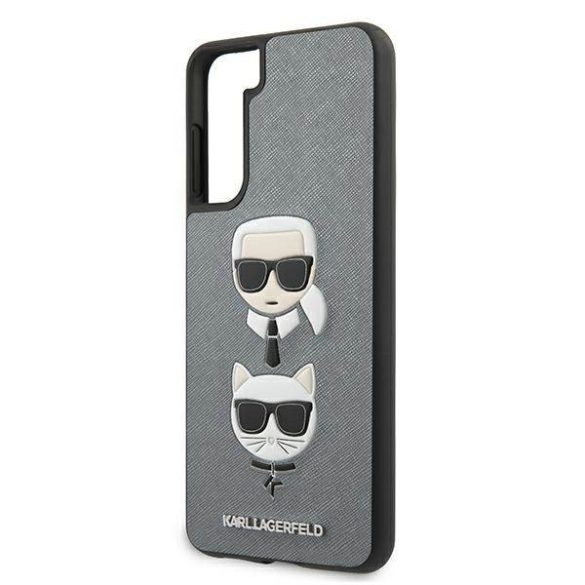 Karl Lagerfeld KLHCS21SSAKICKCSL S21 G991 ezüst keménytok Saffiano ikonikus Karl&Choupette fej