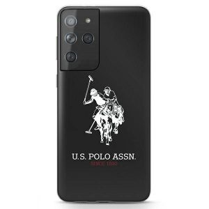 US Polo USHCS21LTPUHRBK S21 Ultra G998 fekete fényes nagy logós tok