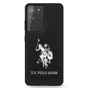 US Polo USHCS21LSLHRBK S21 Ultra G998 fekete szilikon logós tok