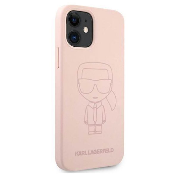 Karl Lagerfeld KLHCP12SSILTTPI iPhone 12 mini 5,4" szilikon ikonikus Outline rózsaszín 