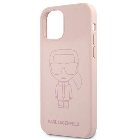 Karl Lagerfeld KLHCP12SSILTTPI iPhone 12 mini 5,4" szilikon ikonikus Outline rózsaszín 