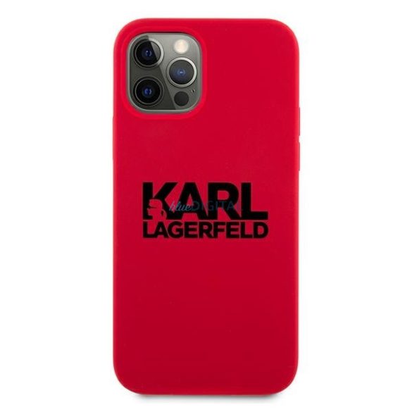Karl Lagerfeld KLHCP12MSLKLRE Silicone Stack Logo tok iPhone 12/12 Pro - piros