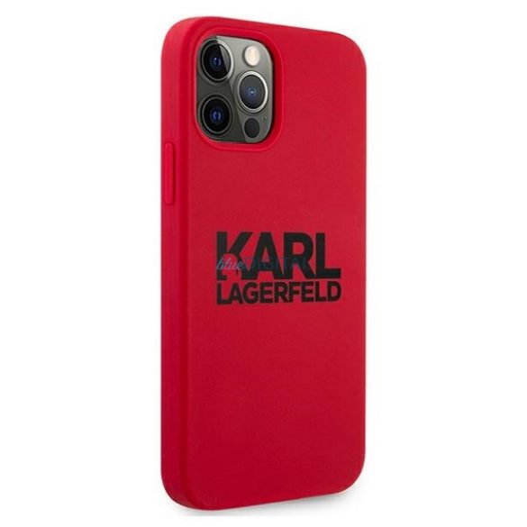 Karl Lagerfeld KLHCP12MSLKLRE Silicone Stack Logo tok iPhone 12/12 Pro - piros