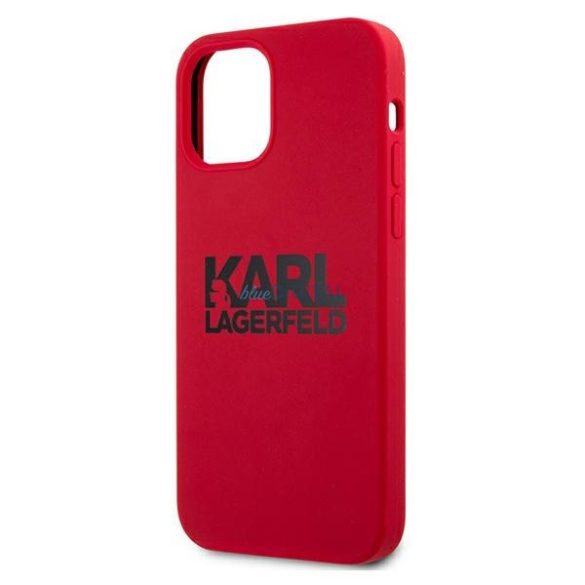 Karl Lagerfeld KLHCP12MSLKLRE Silicone Stack Logo tok iPhone 12/12 Pro - piros