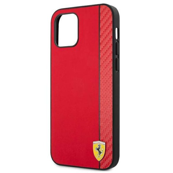 Ferrari FESAXHCP12MRE iPhone 12/12 Pro 6,1" piros On Track csíkos keménytok