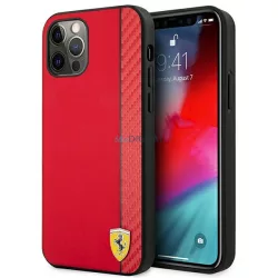   Ferrari FESAXHCP12LRE iPhone 12 Pro Max 6,7" piros On Track Carbon csíkos keménytok