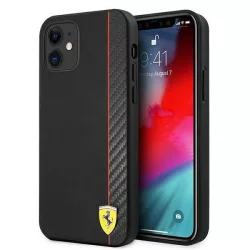   Ferrari FESAXHCP12SBK iPhone 12 mini 5,4" fekete On Track csíkos keménytok