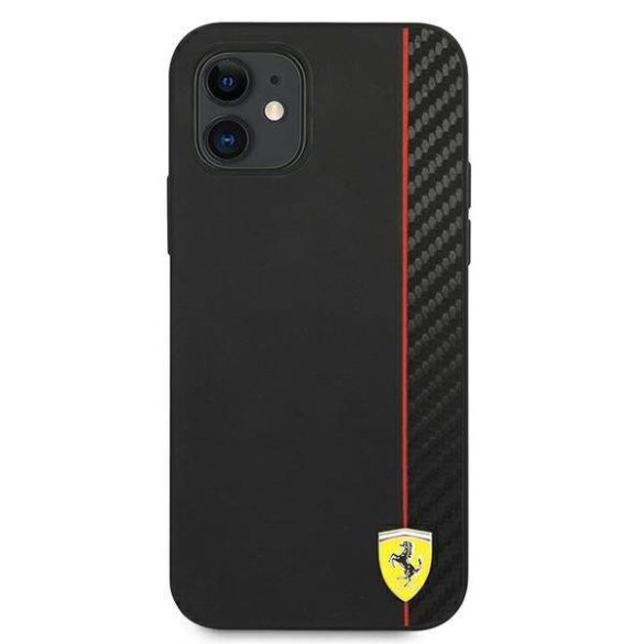 Ferrari FESAXHCP12SBK iPhone 12 mini 5,4" fekete On Track csíkos keménytok