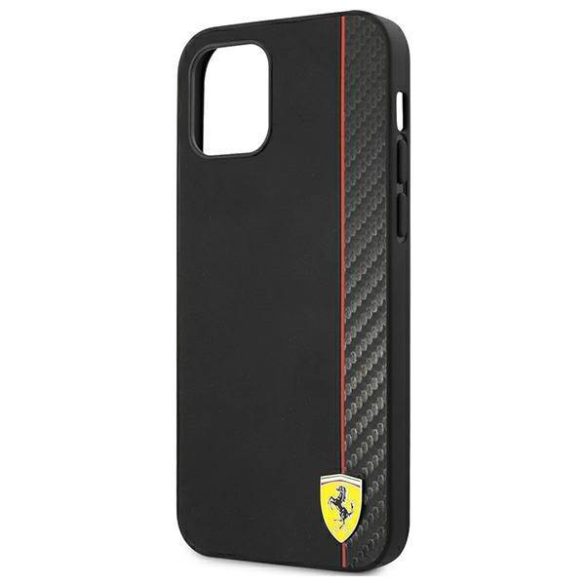 Ferrari FESAXHCP12SBK iPhone 12 mini 5,4" fekete On Track csíkos keménytok