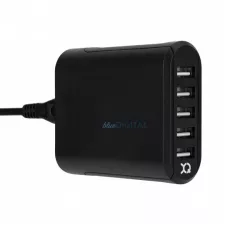 Xqisit 8A 5xUSB hálózati töltő - fekete