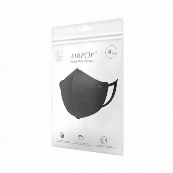 AirPOP Pocket Mask NV védőmaszk 4db fekete