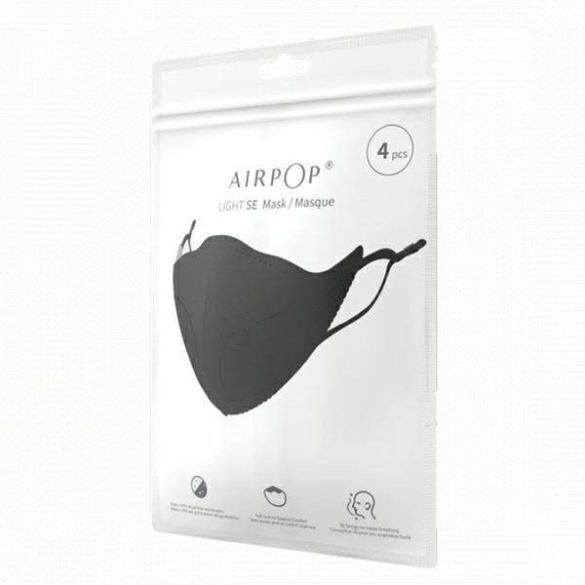 AirPOP LIGHT SE védőmaszk 4db fekete