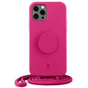 Etui JE PopGrip iPhone 12/12 Pro 6,1" rózsaszín/orchidea virág 30090 (Just Elegance) tok