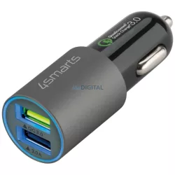 4smarts Rapid 30W Quick Charge autós töltő - matt szürke