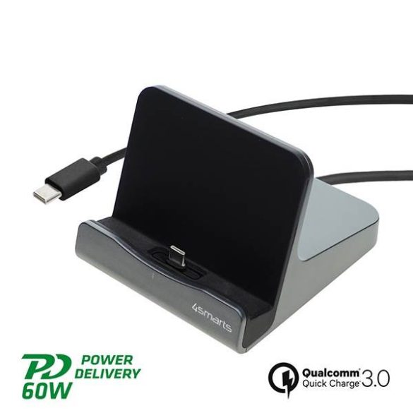 4smarts VoltDock USB-C kábellel 60W Gunmetal tablet dokkolóállomás