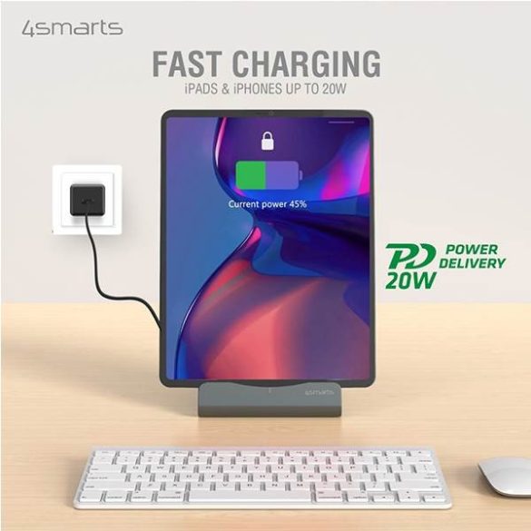 4smarts VoltDock Lightning kábellel 20W Gunmetal tablet dokkolóállomás