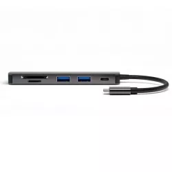   4smarts HUB 6 az 1-ben DeX funkció 2xUSB-A 3.0/USB-C/HDMI/SD/MicroSD szürke 468782