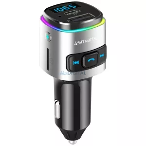 4smarts Media&Assist 2 FM Bluetooth autós töltő multimédia-bemenettel és kihangosítóval - ezüst