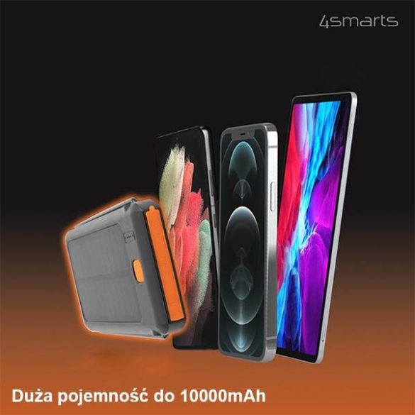 4smarts napelemes powerbank TitanPack Flex 10000mAh fekete/narancssárga