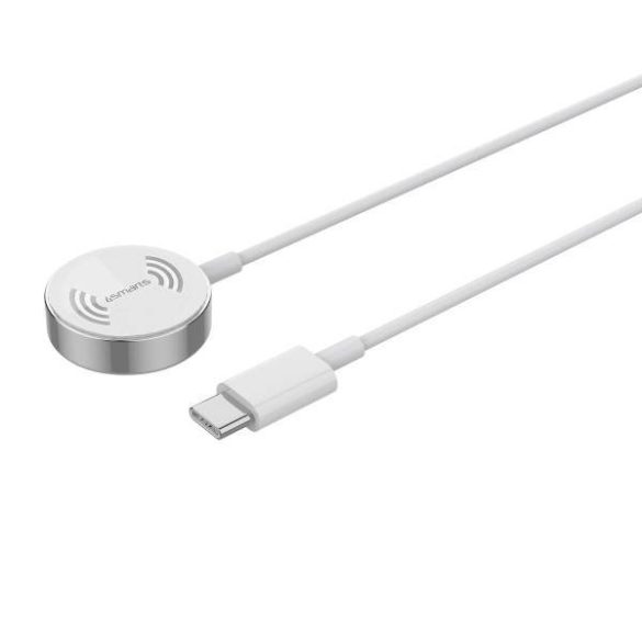 4smarts indukciós töltő VoltBeam Mini Apple Watch 1-8/SE 1m kábellel USB-C 2.5W fehér 