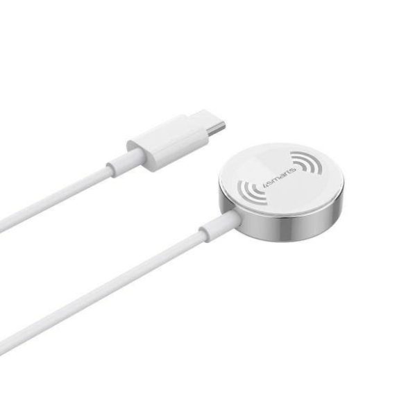 4smarts indukciós töltő VoltBeam Mini Apple Watch 1-8/SE 1m kábellel USB-C 2.5W fehér 