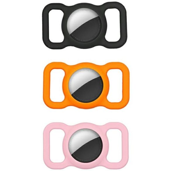 4smarts Szilikon tok PetSet AirTag 3db (1 x fekete, 1 x narancssárga, 1 x rózsaszín) 540289