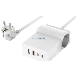   4smarts 6 az 1-ben Power Strip Desk GaN 65W USB-C/A/AC töltőállomás - fehér