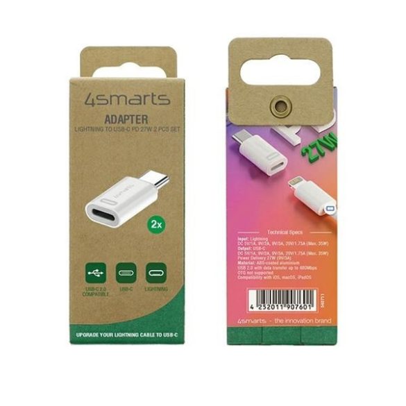 4smarts USB adapter Type-C - Lightning 27W 2 db-os