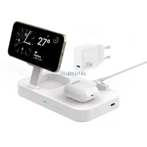 4smarts QI2 Trident 2 az 1-ben indukciós töltő + USB-C + fali töltő 30W - fehér