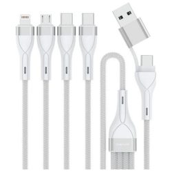   4smarts USB-A/Type-C - Type-C/Lightning/micro USB kábel 1.2m - fehér
