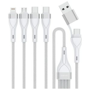 4smarts USB-A/Type-C - Type-C/Lightning/micro USB kábel 1.2m - fehér