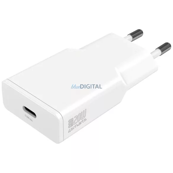 4smarts PDPlug Slim 20W GaN USB-C fali töltő - fehér