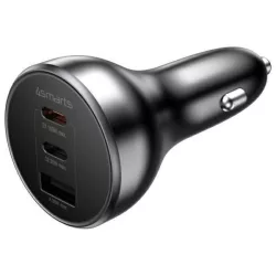   4smarts VoltRoad Ultimate autós töltő 1xUSB-A és 2xUSB-C csatlakozással 160W - fekete