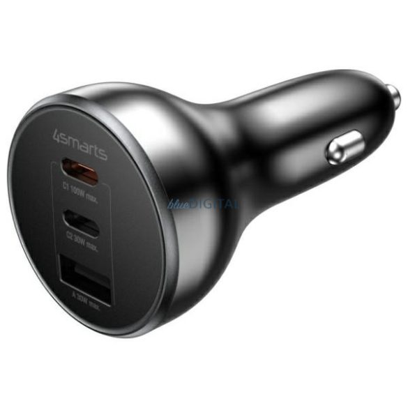 4smarts VoltRoad Ultimate autós töltő 1xUSB-A és 2xUSB-C csatlakozással 160W - fekete