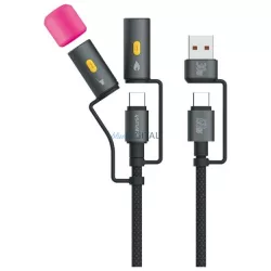 4smarts Explorer 4w1 60 W-os USB-C kábel, 1 m, fekete