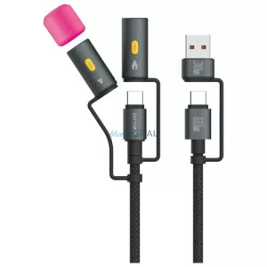 4smarts Explorer 4w1 60 W-os USB-C kábel, 1 m, fekete